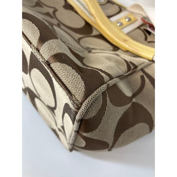 COACH F14878 LARGE SIGNATURE PRINT CANVAS SHOULDER BAG (ASIS) - Picture 15 of 16